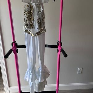 Weissman White and Gold Kids Dance Costume